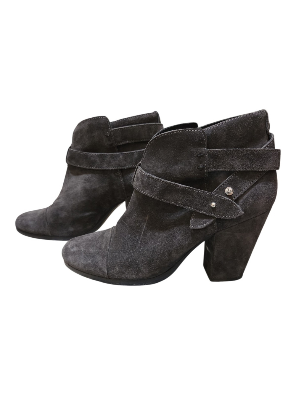 rag & bone Charcoal Suede Harrow Ankle Booties Size EU 39 US 9
